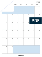 2023 Monthly Calendar Planner Portrait Monday Blue