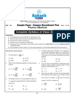 Sample Paper - Campus Recruitment Test-Physics Medical