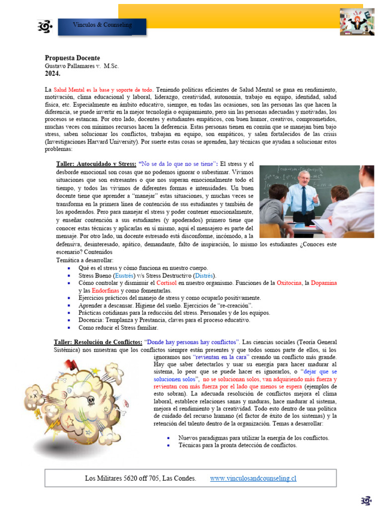 Talleres de Salud Mental para Docentes | PDF | Estrés (biología ...