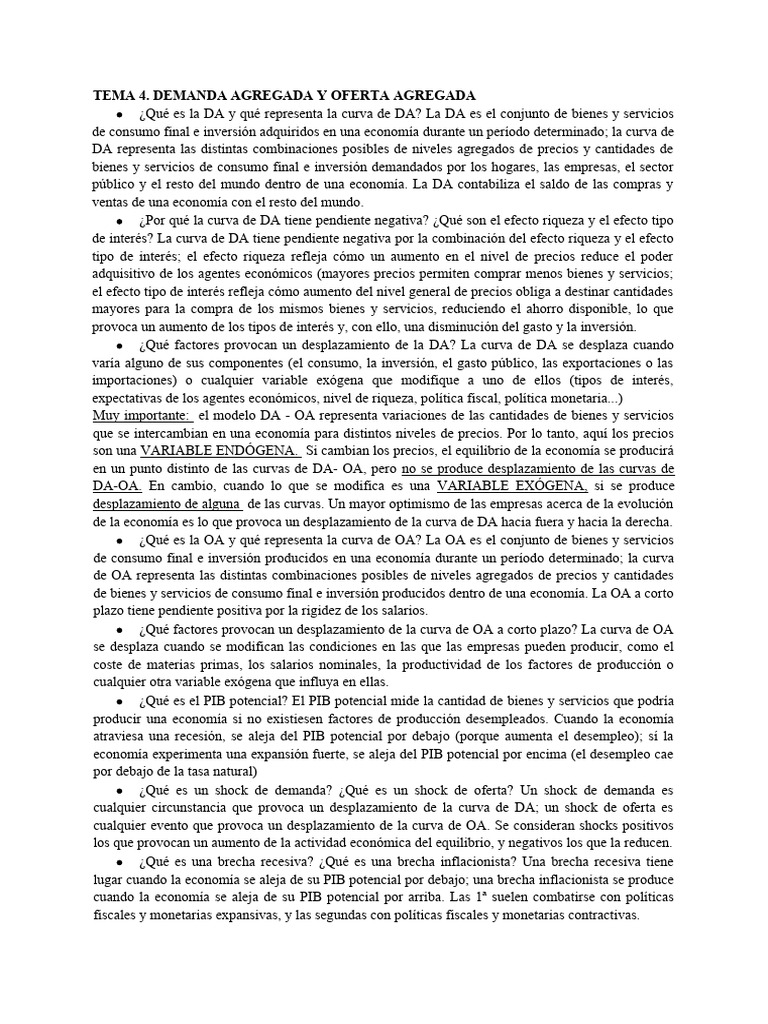 Demanda y Oferta Agregada en Economía | PDF | Oferta y demanda | Precios