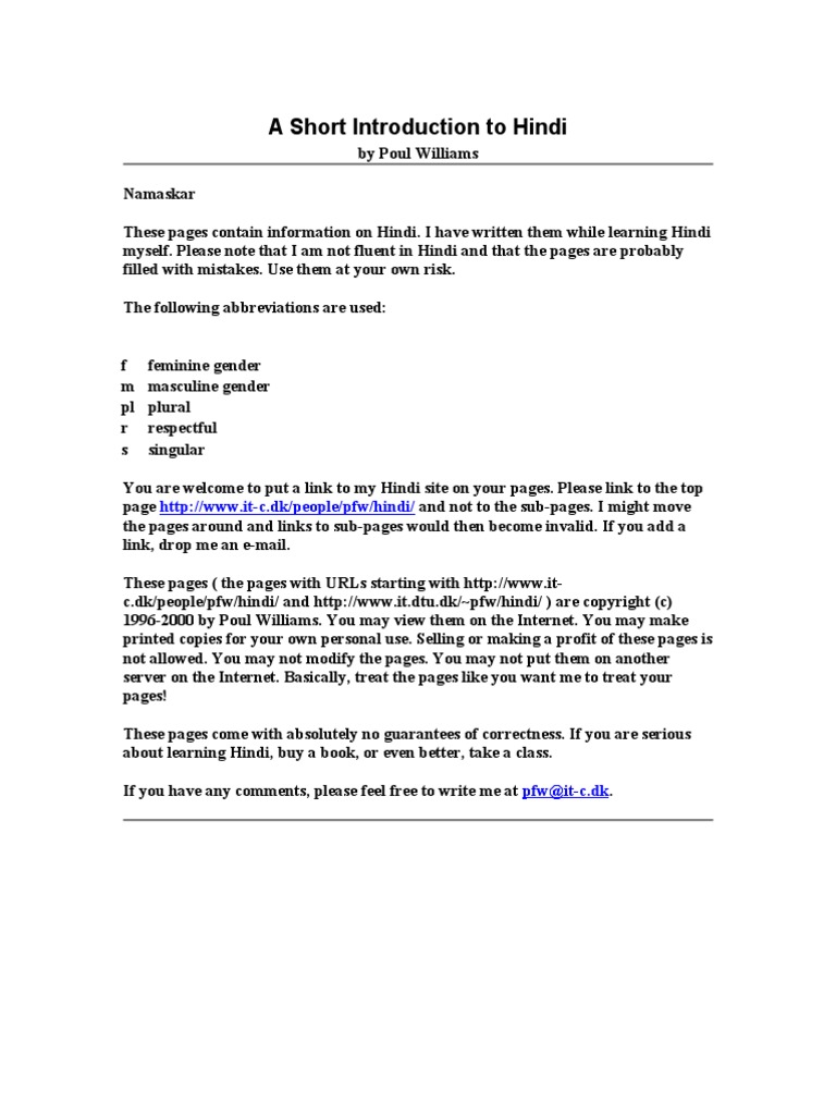 Learn Hindi | PDF