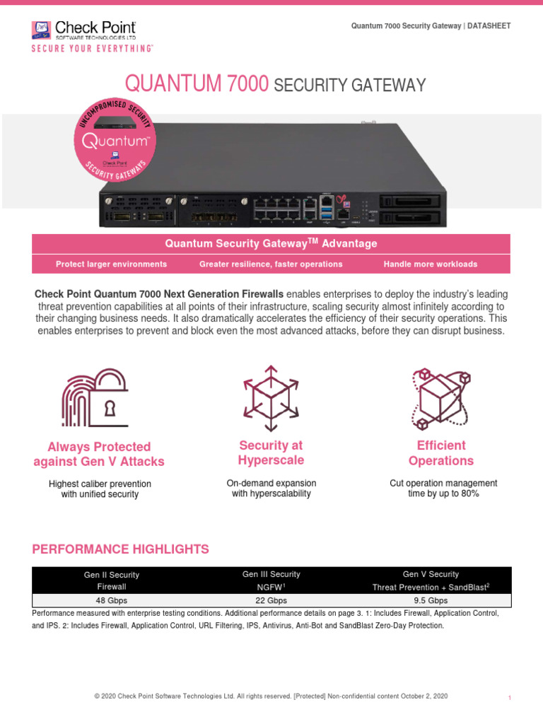 Quantum 7000 Security Gateway Datasheet | PDF | Firewall (Computing ...