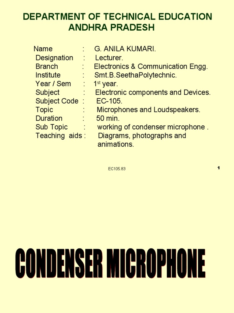 Understanding Condenser Microphones | PDF | Microphone | Capacitor