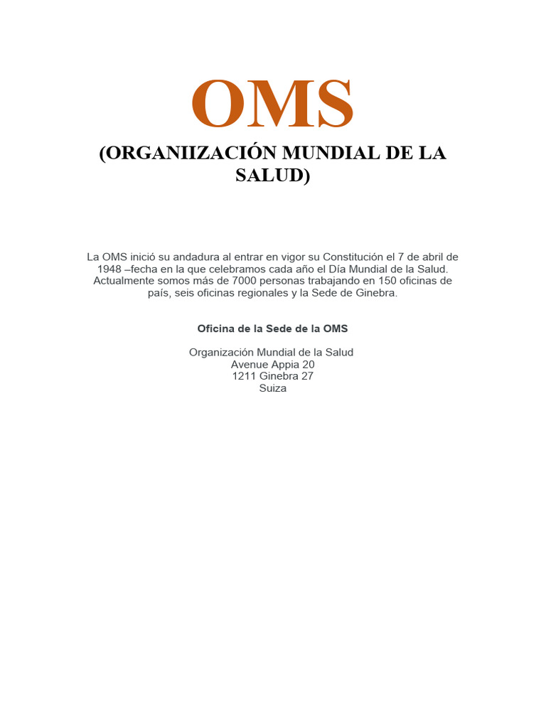 Estructura y Multilingüismo en la OMS | PDF | Organización Mundial de ...