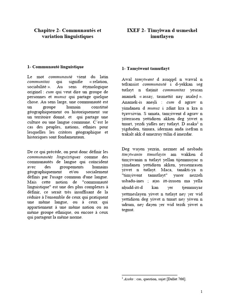Communautés et variations linguistiques | PDF | Sociolinguistique ...