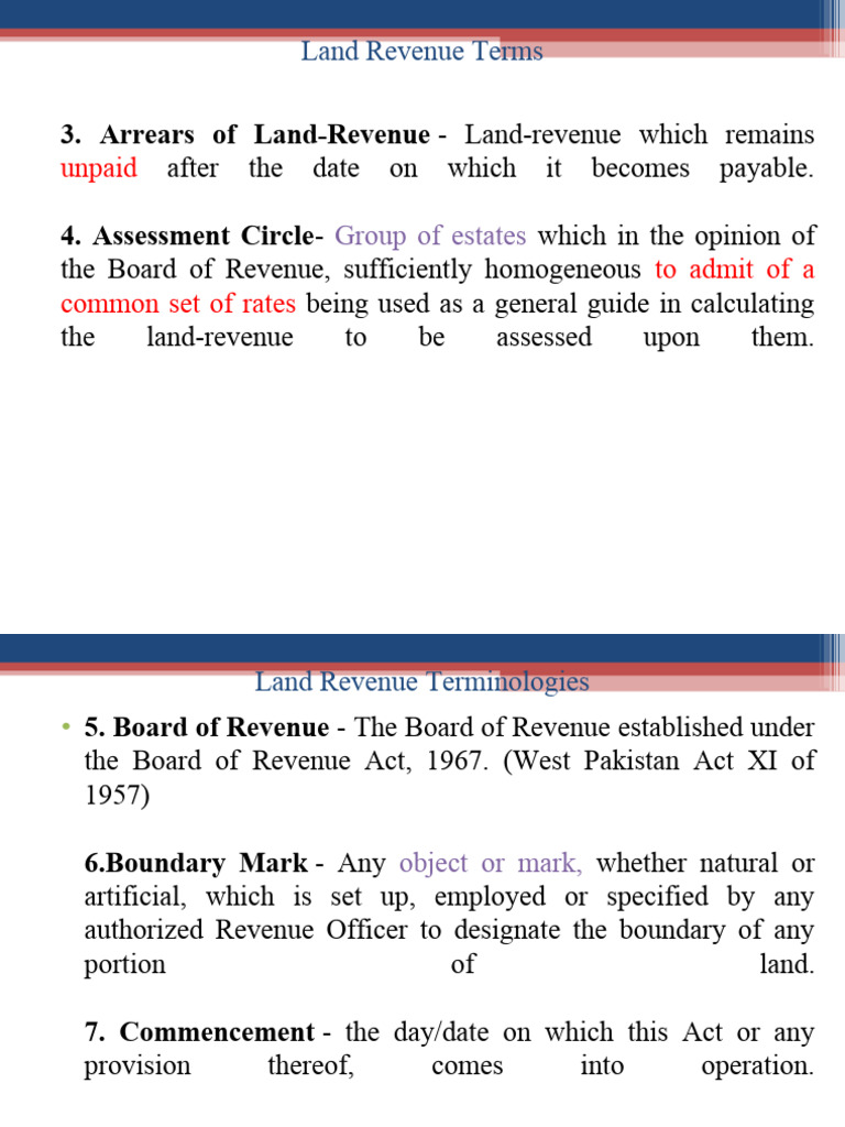 Key Land Revenue Terminologies Explained | PDF | Lease | Leasehold Estate