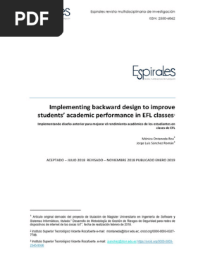 Implementing Backward Design to Improve Students 