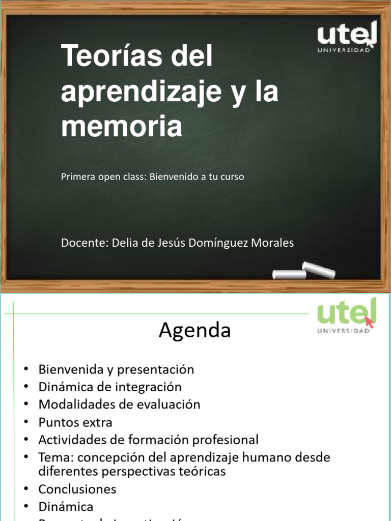 Open Class Bienvenido A Tu Curso Teorías Del Aprendizaje y La Memoria ...