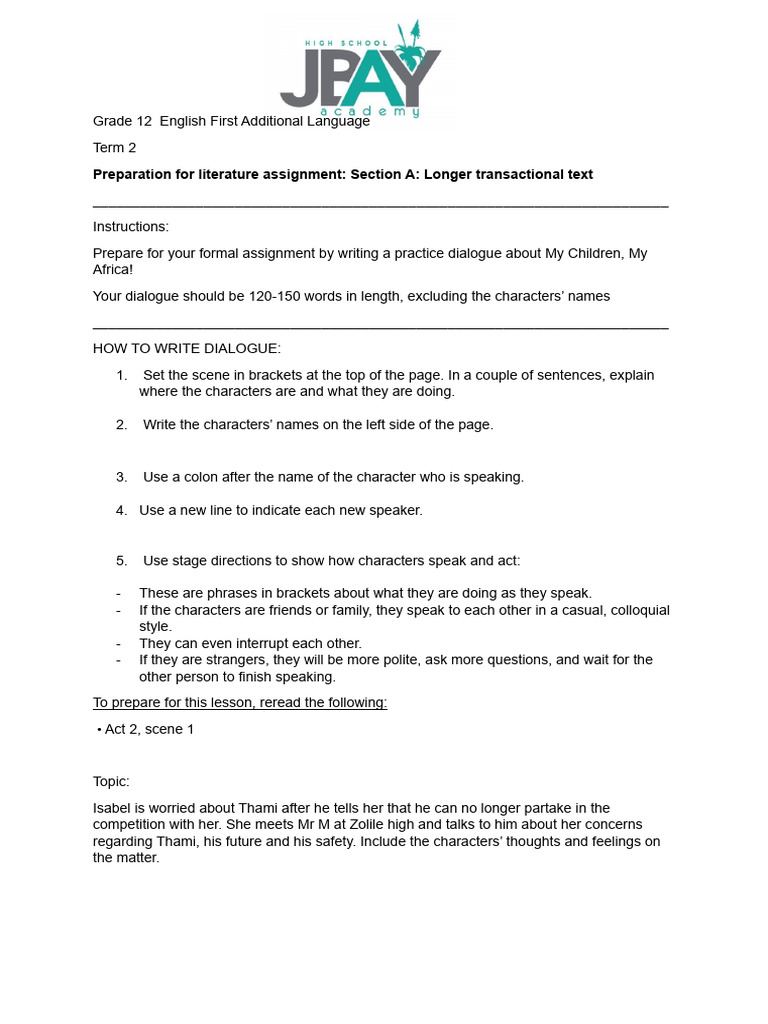 Lit Assignment Plus Prep Pdf