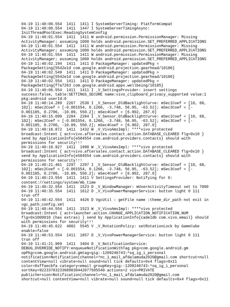Log | PDF | Operating System Families | Mobile Phones