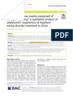 Our Daily Life Was Mainly Comprised of Eating and Sitting A Qualitative Analysis of Adolescents Experiences of Inpatient Eating Disorder Treatment in China2019Journal of Eating DisordersOpen Access