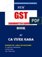 Latest GST Handwritten Summary Book For June and Dec 2022 Exams by CA Vivek Gaba