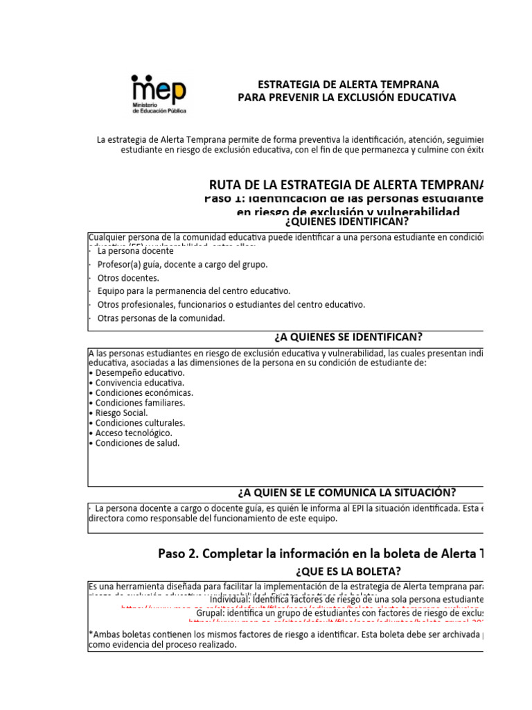 Copia de Boleta Alerta Temprana Individual (1) (12640) | PDF | Maestros ...