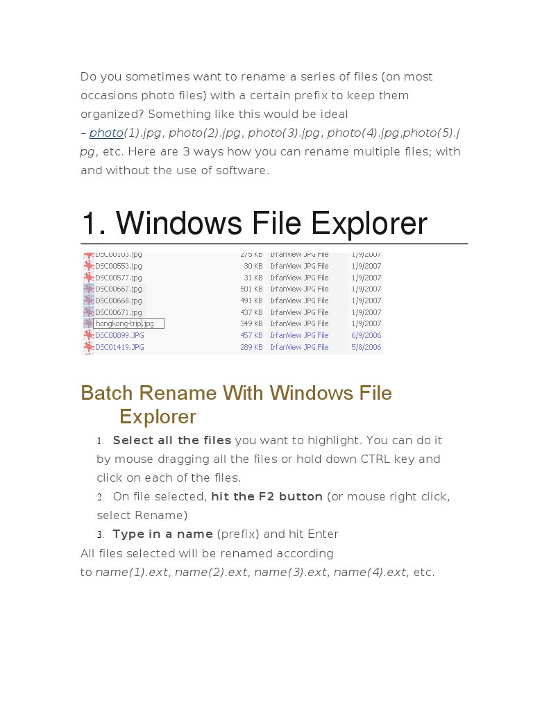 Batch Rename Files in Windows | PDF | Microsoft Software | Areas Of ...