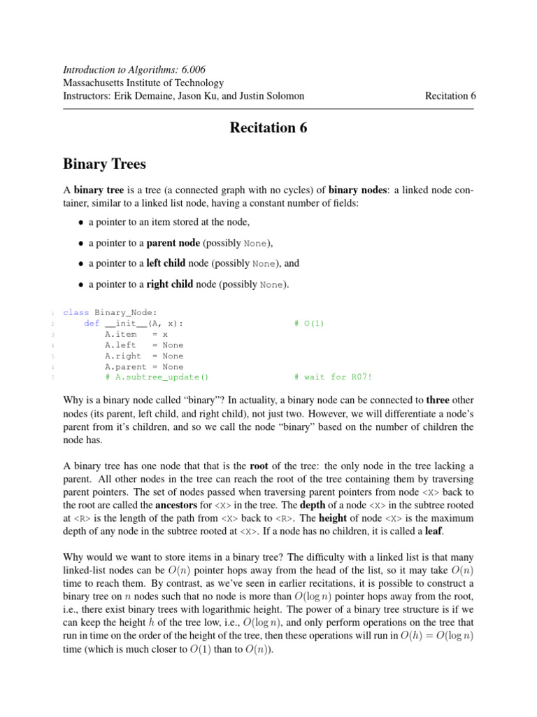 Binary Trees: Structure and Operations | PDF | Algorithms And Data ...