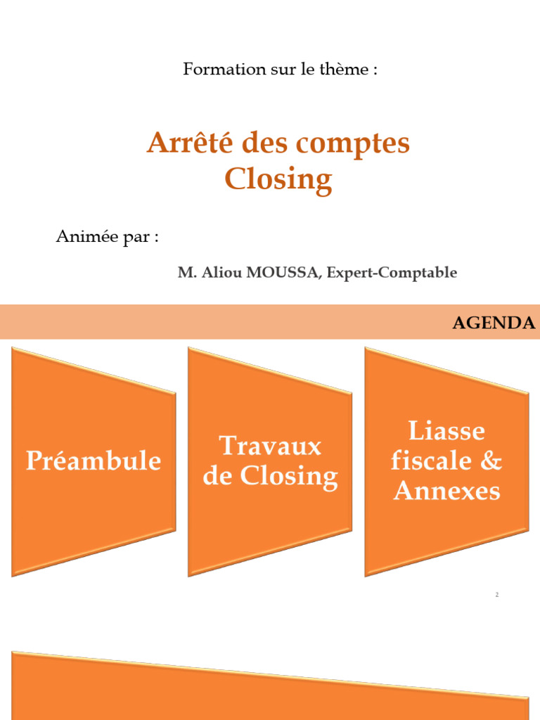 Arrêté Des Comptes Et Clôture Comptable Pdf Comptabilité Prêts