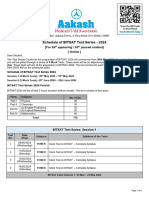 Schedule of BITSAT Test Series - 2024 Session - 1 & 2