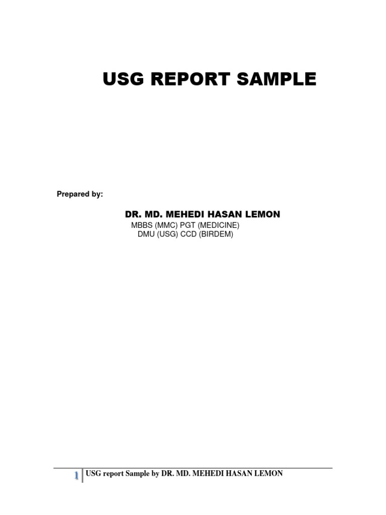 USG Pregnancy Report Samples Overview | PDF | Liver | Fetus