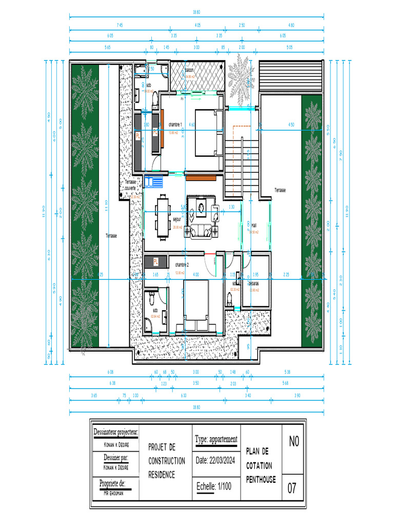 Plan de cotation pour penthouse 150m2 | PDF