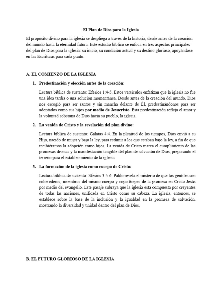 El Plan Divino para la Iglesia | PDF | Cristo (título) | Jesús