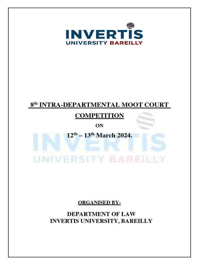 8th Intra-Departmental Moot Court 2024 | PDF | Surrogacy | Citation