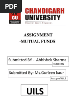 Mutual funds Assignment 16bcl1022