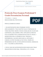 Protocolo para Examen Profesional Y Grado Presentacion Personal