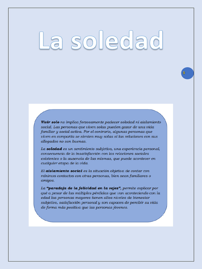 Tipos de Soledad y su Impacto en la Vida | PDF | Soledad | Experiencia