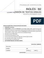 Muestra Examen Comprensión de Textos Orales B2