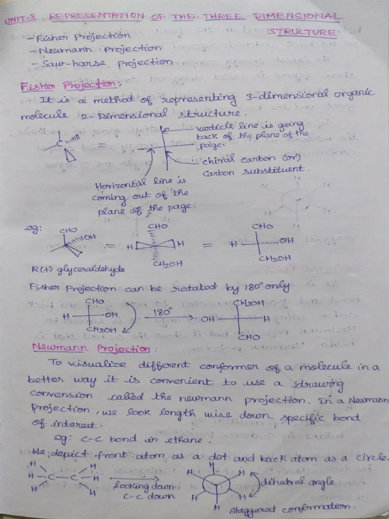 Representation of The Three Dimensional Structures | PDF | Organic ...