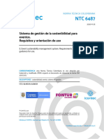 NTC 6487 2021 Sistema de Gestion de La Sostenibilidad para Eventos Requisitos y Orientacion de Uso