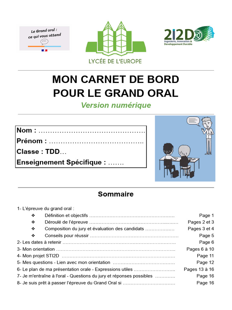 Guide du Grand Oral STI2D | PDF | Art | Ordinateurs