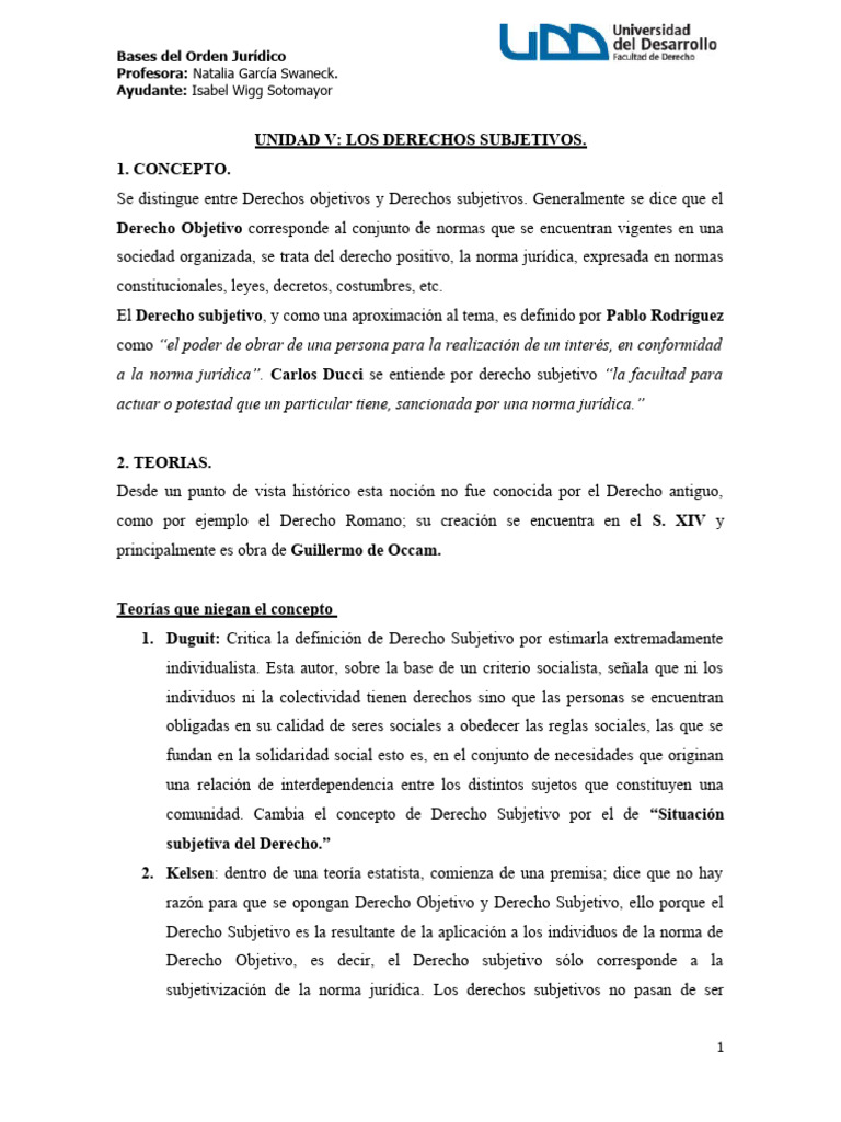 Prof. Natalia Garcia - Derechos Subjetivos | PDF | Derechos | Propiedad