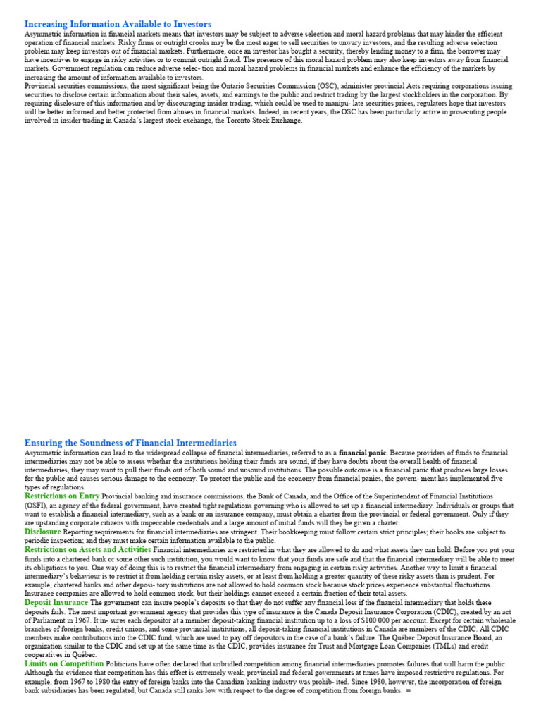 Increasing Information Available To Investors | PDF | Market Liquidity ...