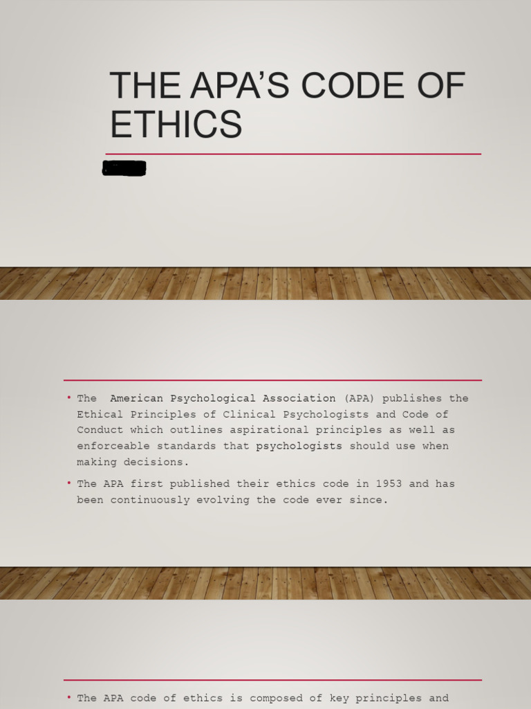 The apa s code of ethics 31 03 24 pdf clinical psychology