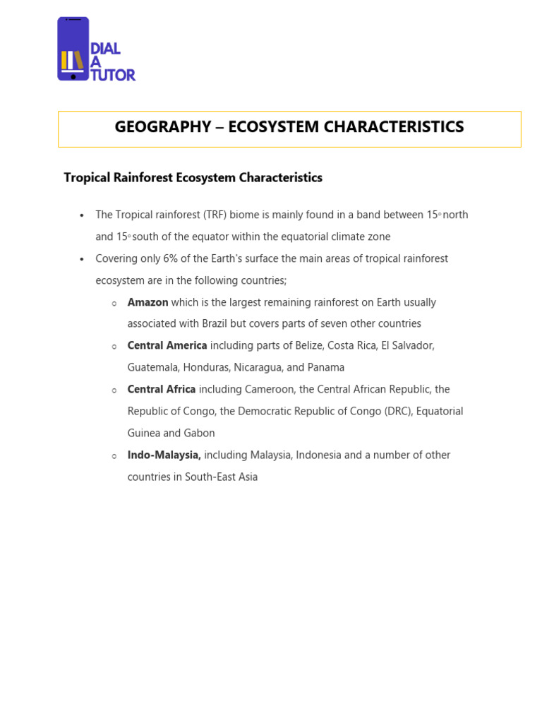 Tropical Rainforest Ecosystem Overview | PDF | Rainforest | Desert
