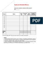 Planilha para medidas antropométricas