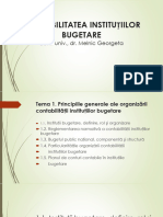 Contabilitatea Instituțiilor Bugetare: Conf. Univ., Dr. Melnic Georgeta