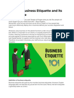 Types of Business Etiquette and Its Importance