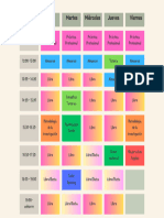 Horario de Clases Dinosaurios Diseño Plano Colorido Pastel