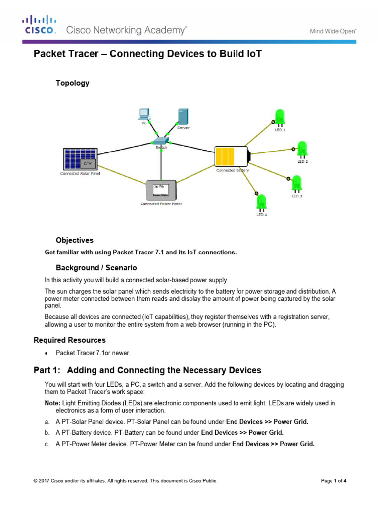 Build IoT Solar Power System in Packet Tracer | PDF | Ip Address ...