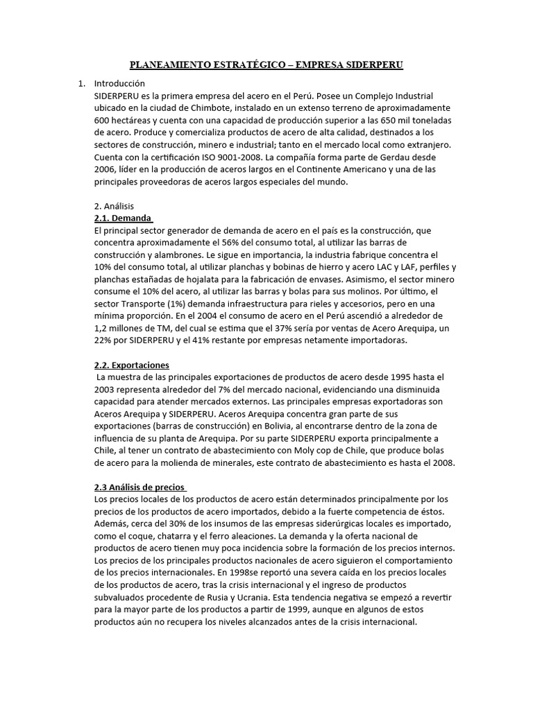 Planeamiento Estratégico Pdf Economias