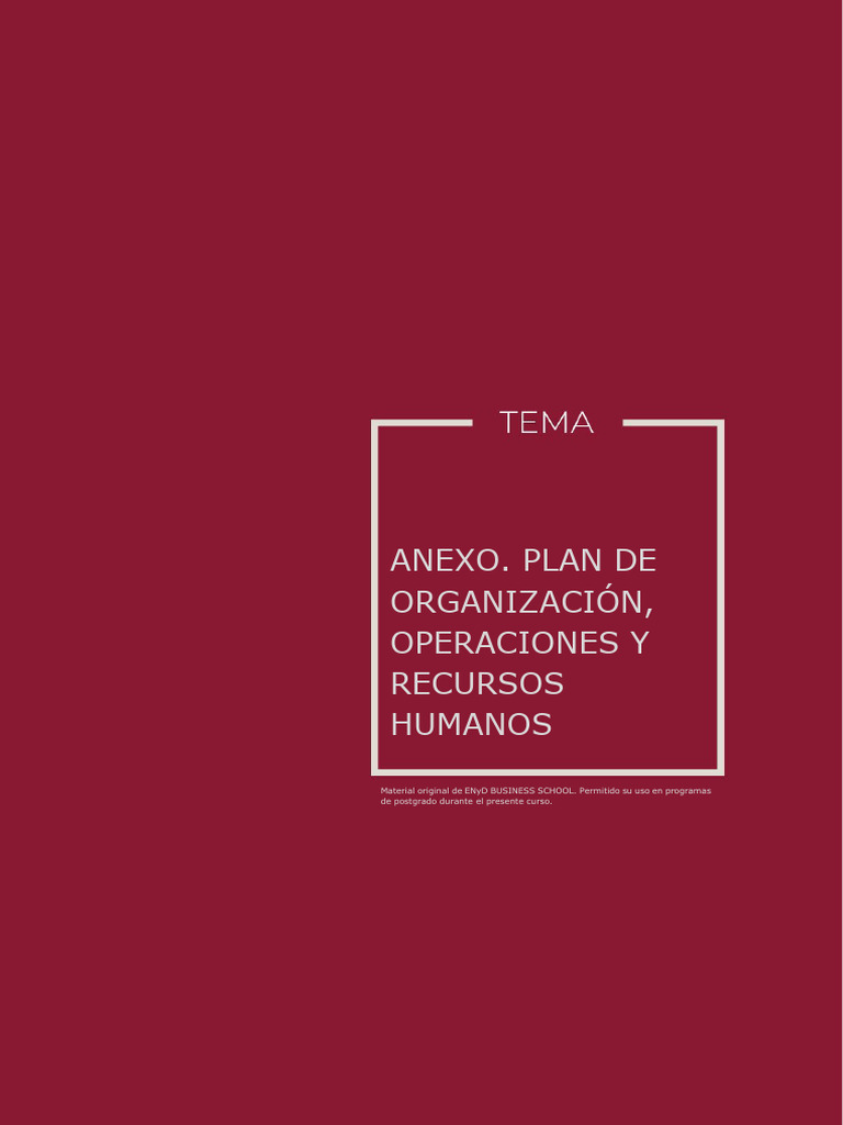 Anexo Plan de Operaciones y Recursos Humanos | PDF | Salario | Business