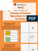 Unit 1-Lesson 10: System of Linear Equations in Two Variables