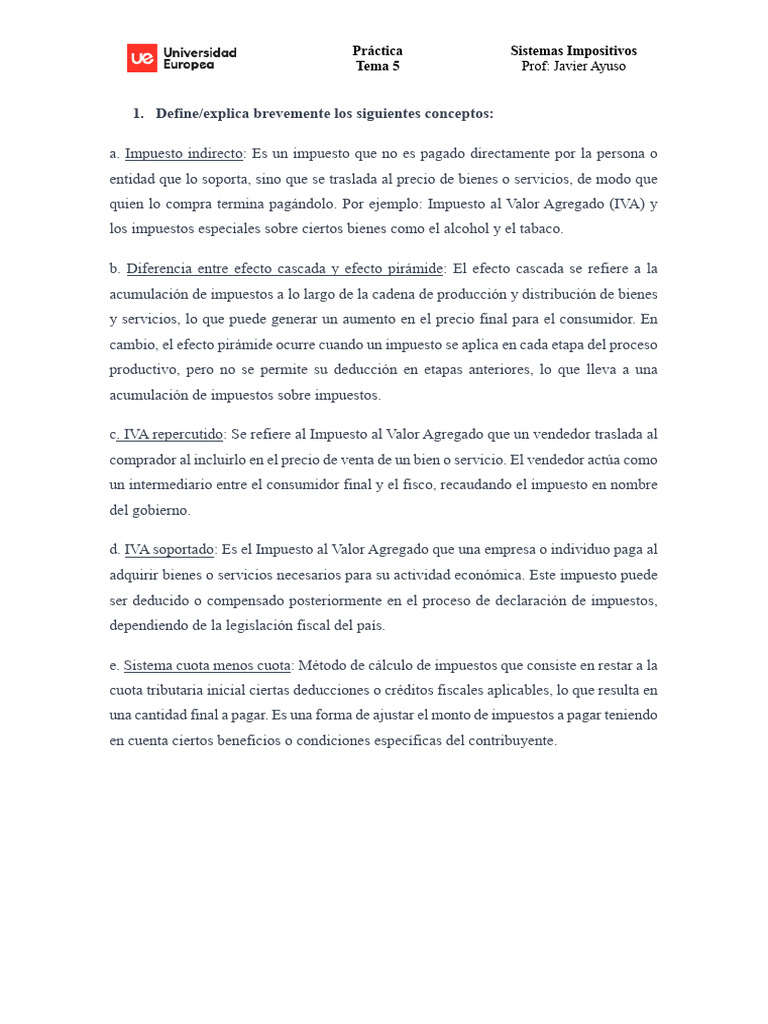 Práctica5 - Alumnos | PDF | Impuestos | Impuesto al valor agregado