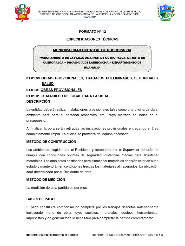 Formato #12 | PDF | Demolición | Presupuesto