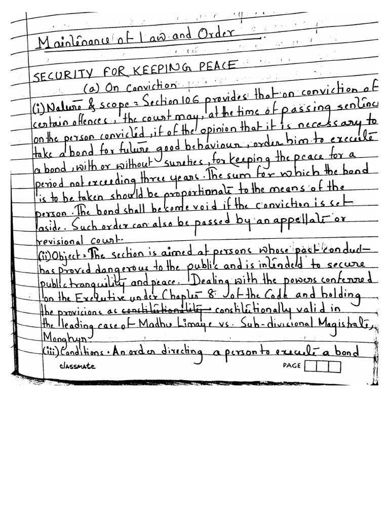 Security For Keeping Peace and Good Behaviour PDF