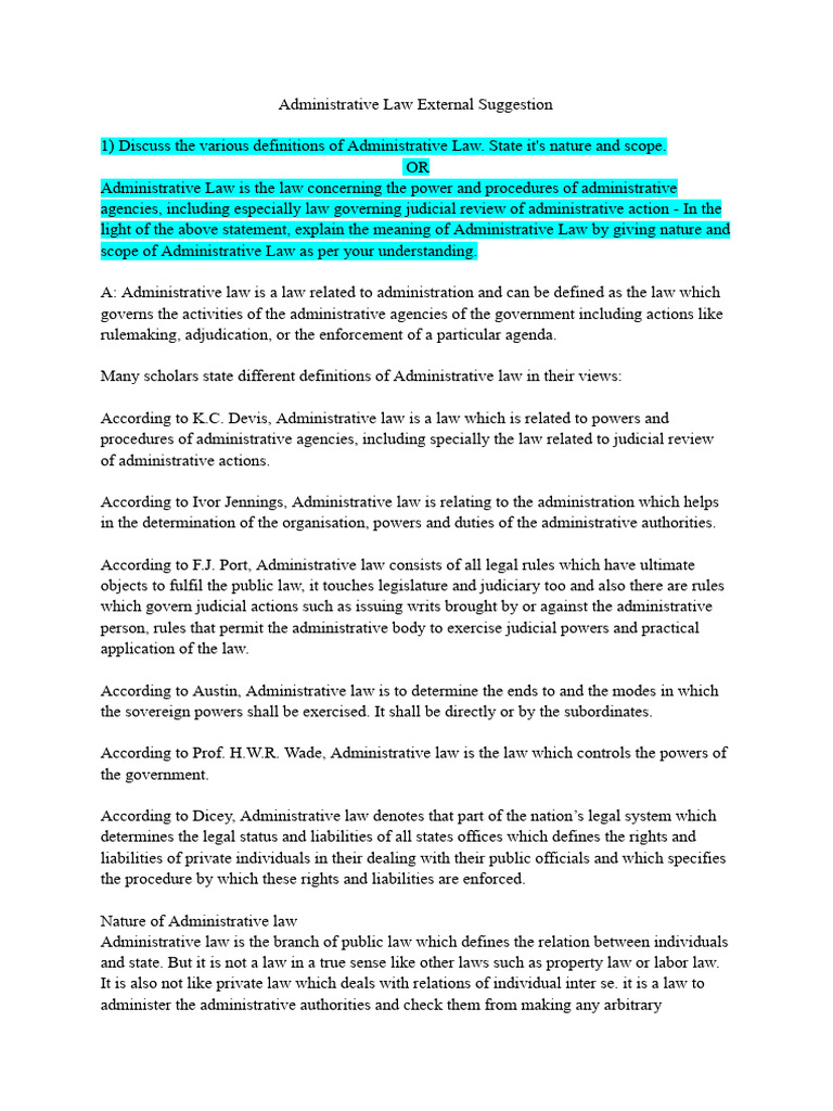 Administrative Law External Suggestion | PDF | Administrative Law ...