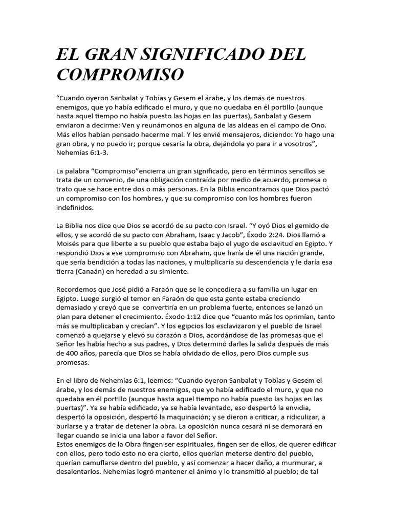 Significado del Compromiso en la Biblia | PDF | Abrahán | Libro del éxodo
