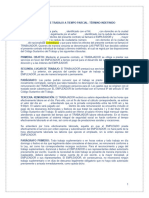 Minuta Contrato de Trabajo Tiempo Parcial A Termino Indefinido